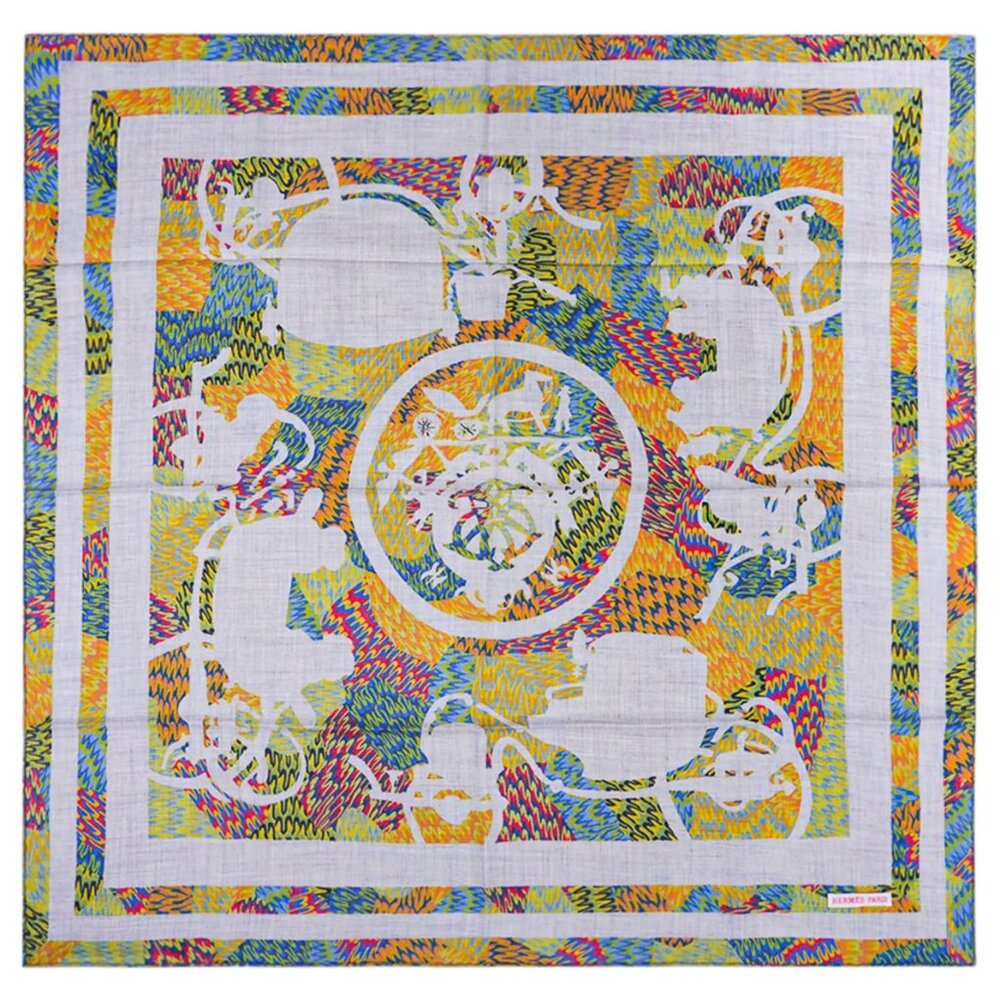 NWT Hermes Marble  EX libris Cashmere Silk Scarf 90cm